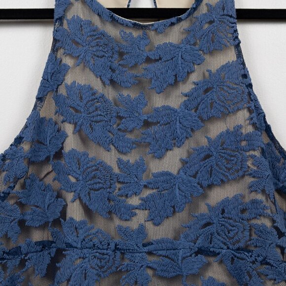 Line & Dot blue sheer lace blouse-M - Picture 2 of 6